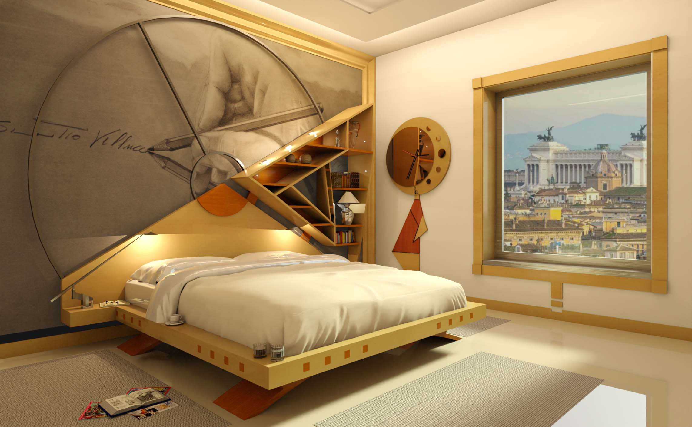 Camera da letto progettata con il metodo Feng–Shui
